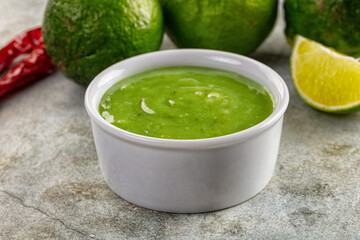 Lime green chili spicy sauce