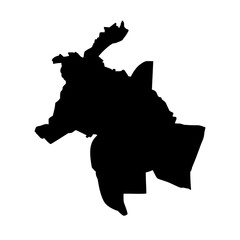 Lyon France city map silhouette vector illustration