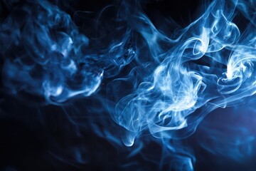 Blue Smoke in a Dark Studio: Ethereal Cobalt Vapor Trails