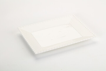 White ceramic empty plate dishware
