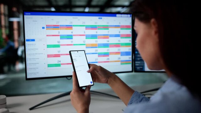 Woman Checking Email And Doing Calendar Schedule