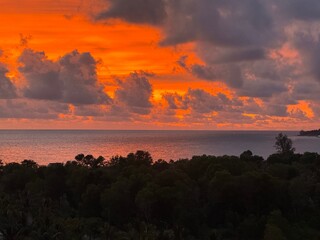 Resort Located on Ông Lang Beach in Vietnam at Sunset. View of the Ocean Coast in Autumn 2025. 