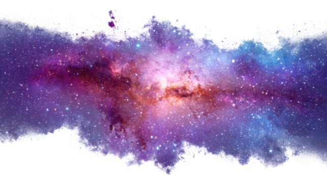 vibrant nebula in space isolated on white or transparent png - Powered by Adobe