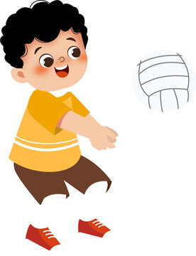 Kid playing volley