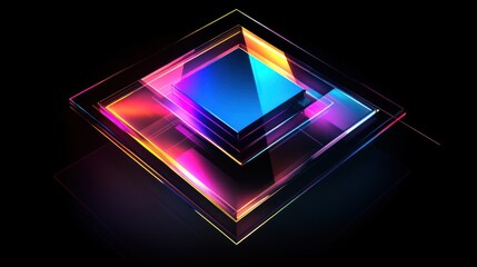 Glowing, layered square art