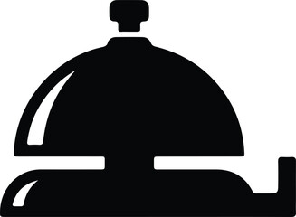 Illustration concierge bell service call for assistance silhouette vector