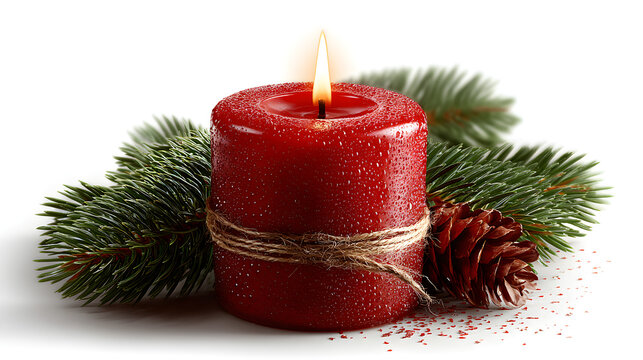 christmas candle and decorations