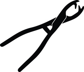 Illustration dental pliers orthodontics instrument equipment care silhouette vector