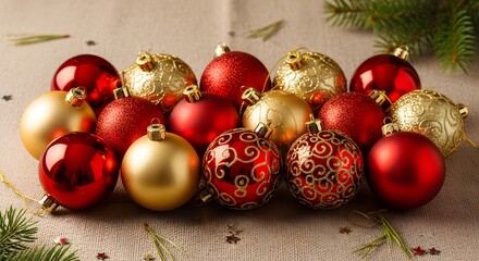 Neat arrangement of Christmas decor