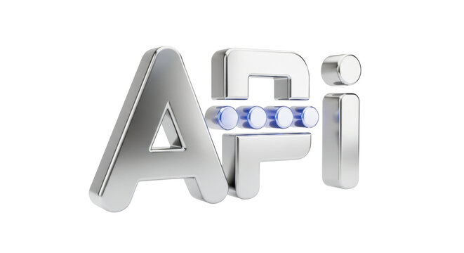 3d api connection icon silver isolated on white background