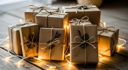 Cozy festive gift setup