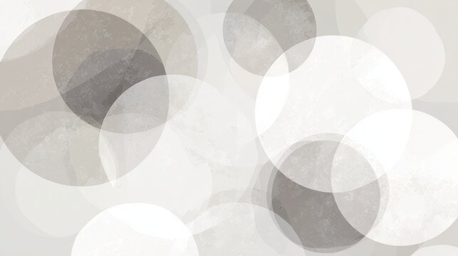 Calm abstract background of interlocking grey circles and subtle texture for design projects