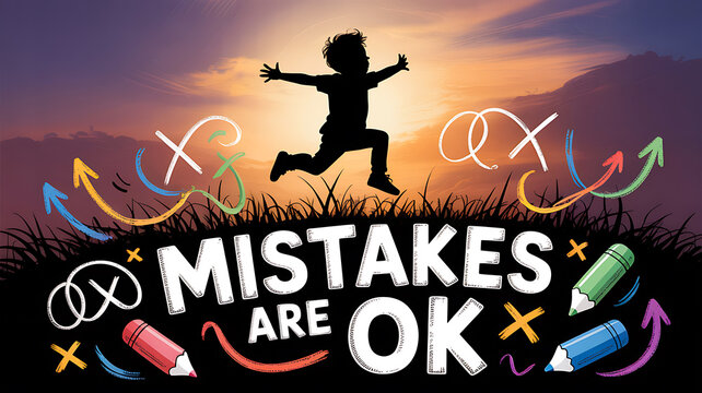 Mistakes Are OK Growth Mindset Learning Failure Success Concept