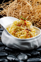 Delicious stir-fried bok choy with dried shrimp