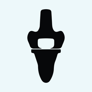 Illustration knee joint medical orthopedic human bone silhouette vector