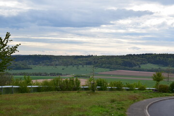 roadside view at the Autobahn through the Eifel  in Germany