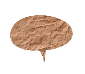 Brown Kraft Paper Texture Speech Bubble Cutout for Creative Messages