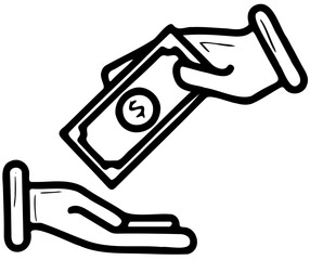 dollar investment symbol outline vector illustrator 