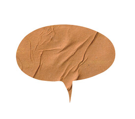 Old Brown Crumpled Paper Speech Bubble Texture