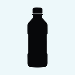 Illustration simple plastic bottle container black silhouette vector