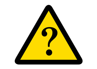 注意標識 クエスチョンマークが書かれた黄色い三角のマーク アイコン