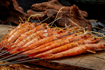 Jinzhou barbecue skewers and grilled prawns