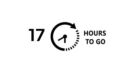 17 -Hour's timer illustration. Countdown timer clock icon.