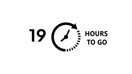 19 -Hour's timer illustration. Countdown timer clock icon.