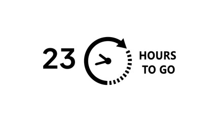 23 -Hour's timer illustration. Countdown timer clock icon.