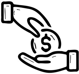 dollar investment symbol outline vector illustrator 