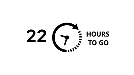22 -Hour's timer illustration. Countdown timer clock icon.