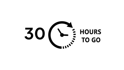 30 -Hour's timer illustration. Countdown timer clock icon.