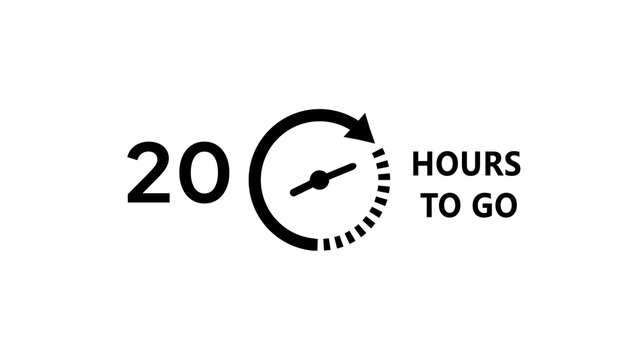 20 -Hour's timer illustration. Countdown timer clock icon.