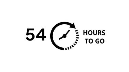 54 -Hour's timer illustration. Countdown timer clock icon.