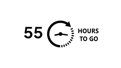 55 -Hour's timer illustration. Countdown timer clock icon.