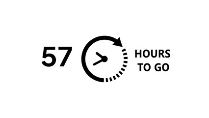57 -Hour's timer illustration. Countdown timer clock icon.