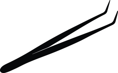 Illustration tweezer beauty tool for cosmetic or medical use silhouette vector