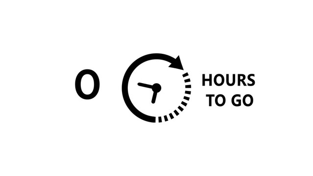 0-Hour's timer illustration. Countdown timer clock icon.