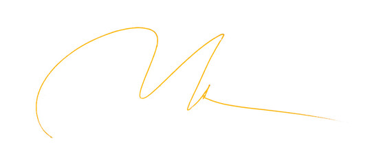 Yellow Pencil Underline - Hand drawn horizontal chalk, marker or pencil lines. Design element for emphasis, text lines and decoration. Set on a transparent background.