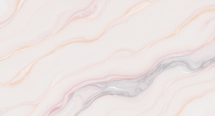 Obraz premium ゴールドのラインが輝く淡いピンクの上品なマーブル調抽象背景