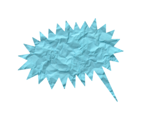  Cyan Blue Crumpled Paper Speech Bubble Background