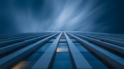 blue sky with clouds and skyscraper