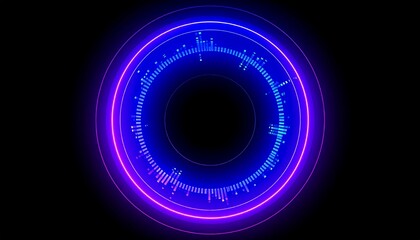 円形音波イコライザーのネオンビジュアル｜未来的サウンドアート