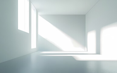 Obraz premium Empty Modern Room Filled with Sunlight