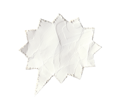 White Textured Starburst Speech Bubble with Torn Edges