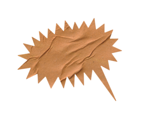 Grunge Brown Kraft Paper Speech Balloon Texture