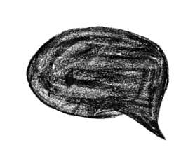 Hand Drawn Black Crayon Speech Bubble Grunge Effect