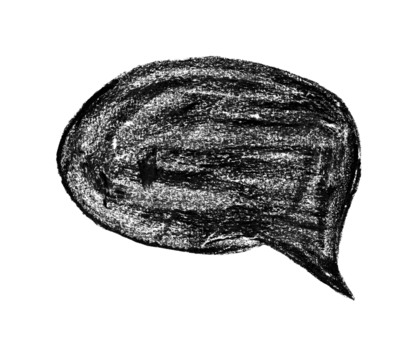 Hand Drawn Black Crayon Speech Bubble Grunge Effect - Powered by Adobe