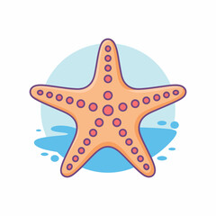 A vibrant starfish rests on a serene ocean backdrop, highlighting the beauty of marine life and the tranquility of beach environments in a delightful, colorful manner.