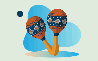 These beautifully designed maracas showcase vibrant colors and floral patterns, perfect for representing music, culture, and celebration in a creative context.